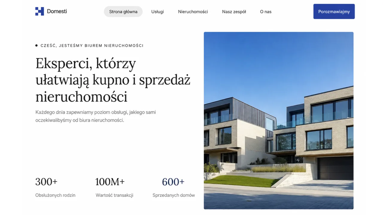 Przykładowy projekt strony - biuro nieruchomości