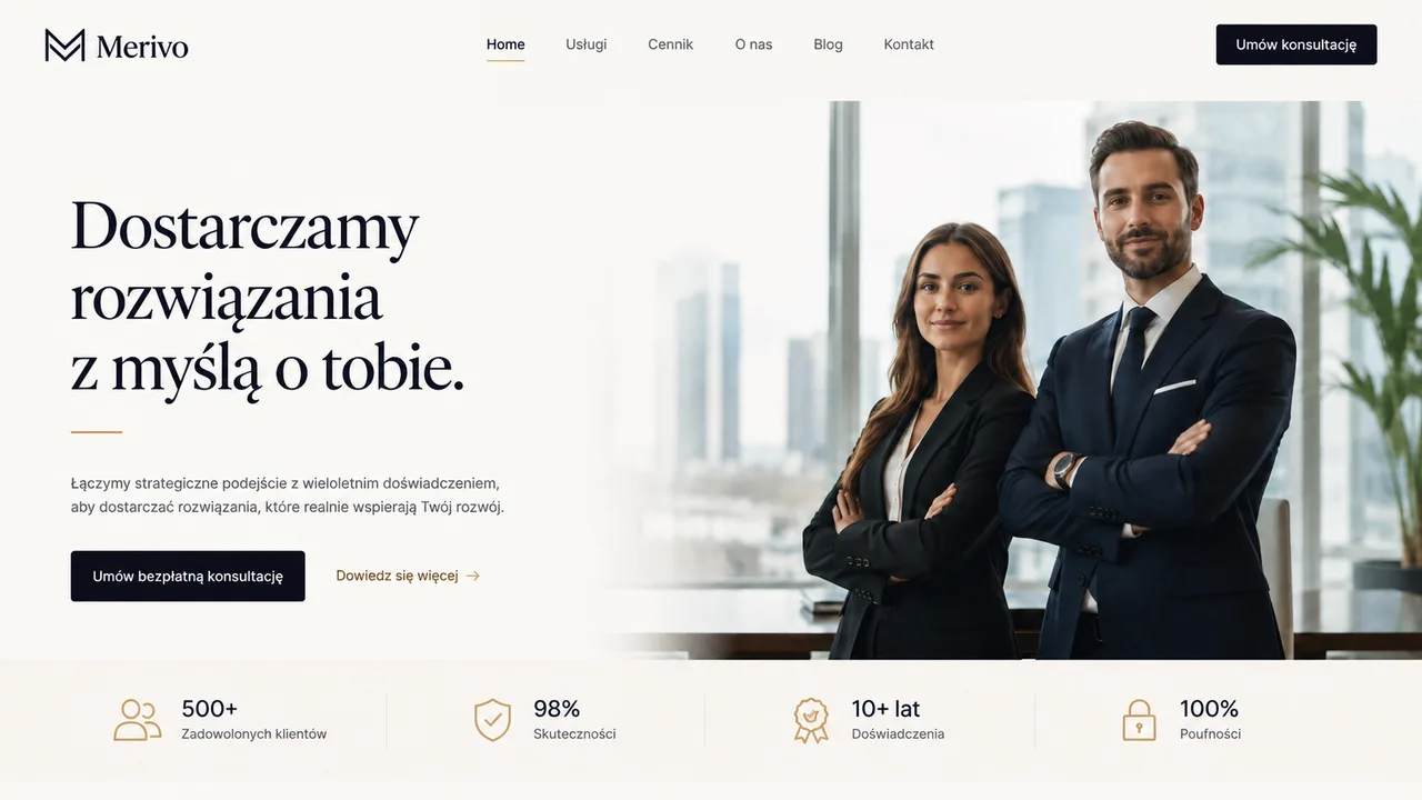 Przykładowy projekt strony - doradztwo dla firm